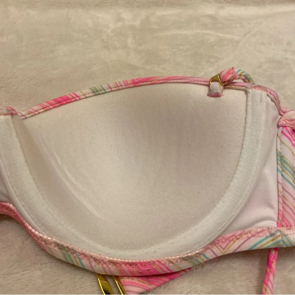 Victoria's Secret Pink and Green Chevron Bikini